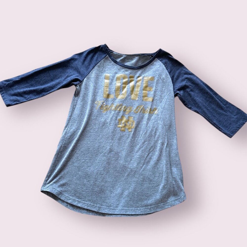 Girls Notre Dame Long Sleeve Shirt sz Large - Picture 1 of 3